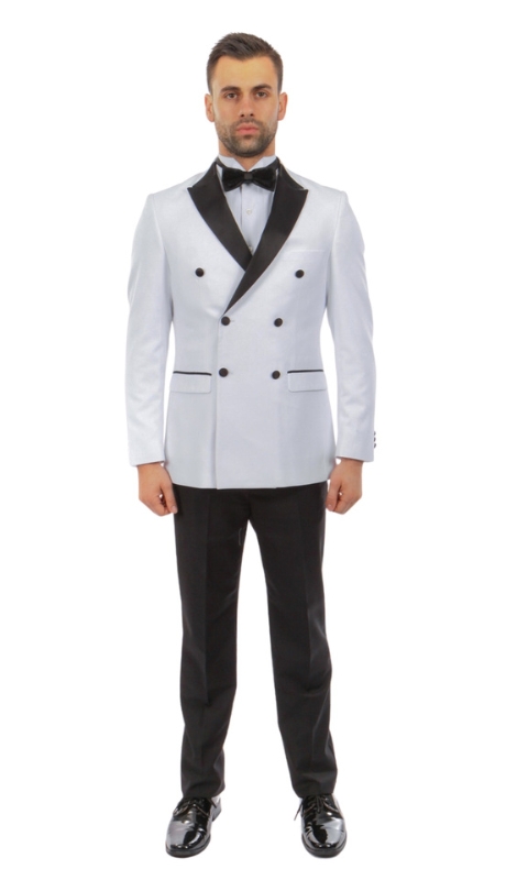Bryan Michaels Mens Tuxedos MT253S-04 WHITE-BLACK